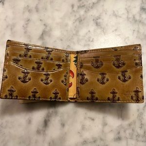 Jack Spade Leather Anchor Embossed Wallet